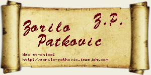 Zorilo Patković vizit kartica